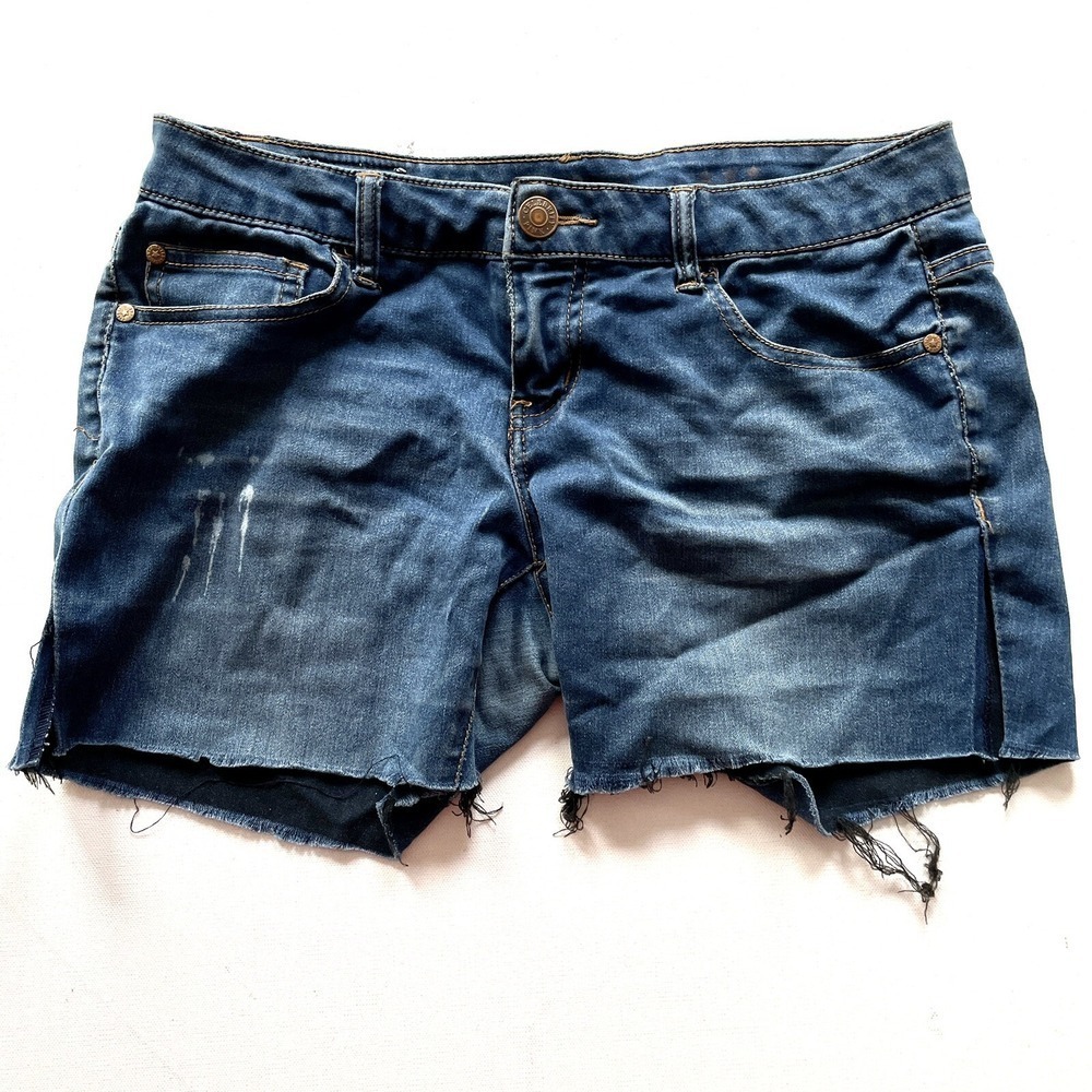 Celebrity Pink Jean Shorts Women's 7 Blue Cutoff Distressed Frayed Low Rise